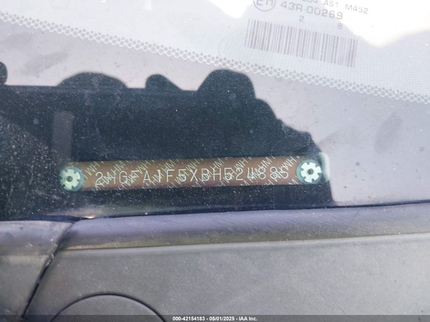 2011 Honda Civic Lx VIN: 2HGFA1F5XBH524885 Lot: 42154183