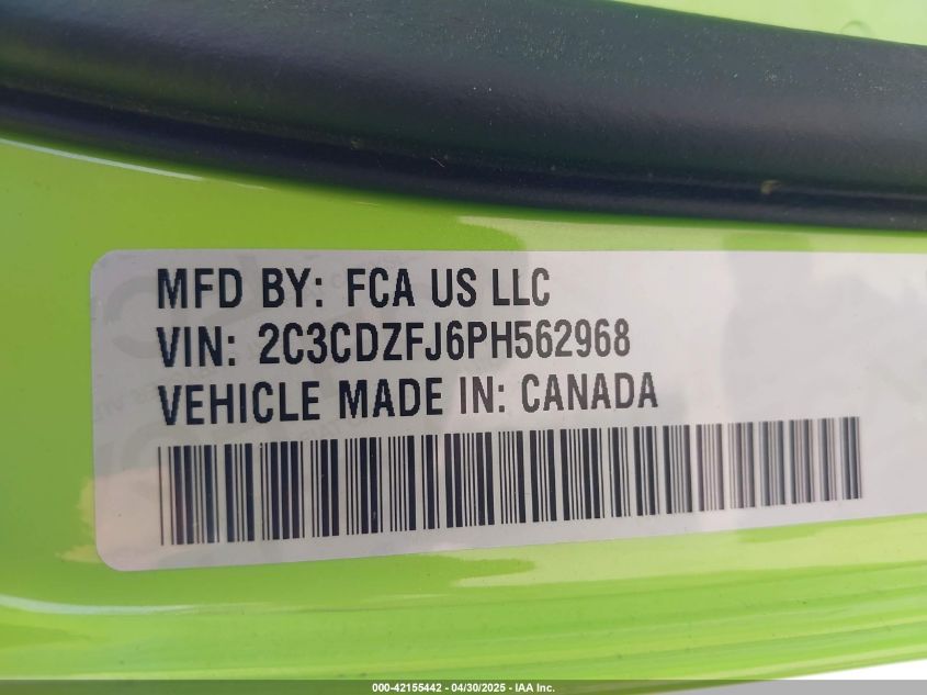 2023 Dodge Challenger - 2C3CDZFJ6PH562968