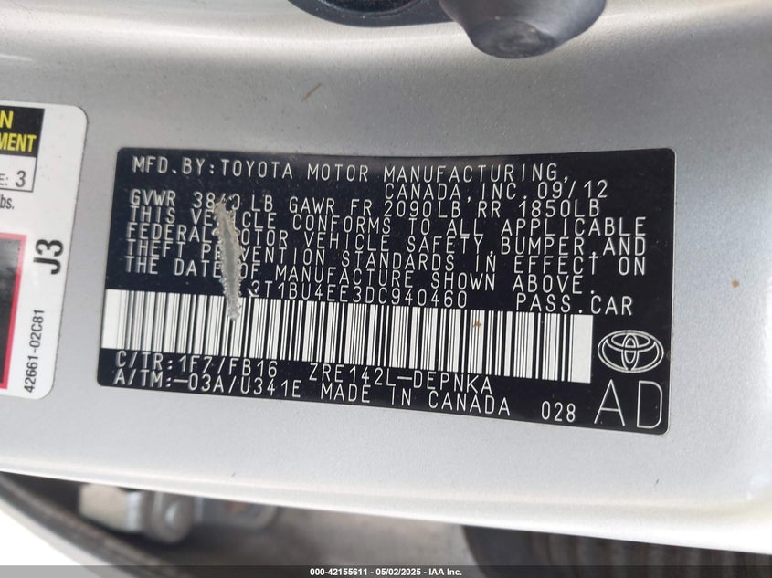 2013 TOYOTA COROLLA S/LE - 2T1BU4EE3DC940460