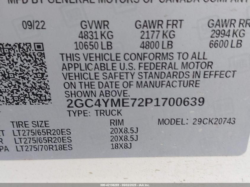 2023 Chevrolet Silverado 2500 - 2GC4YME72P1700639