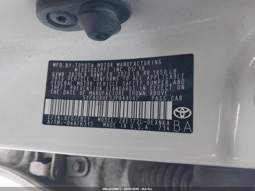 2018 TOYOTA COROLLA LE - 5YFBURHE3JP849547