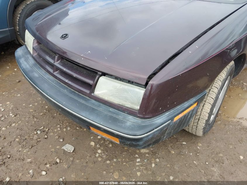 1991 Dodge Shadow VIN: 3B3XP4K5MT615827 Lot: 42157848