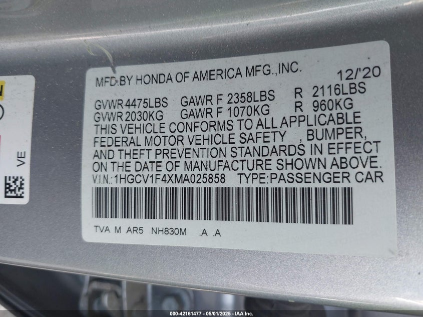 2021 HONDA ACCORD SPORT SPECIAL EDITION - 1HGCV1F4XMA025858