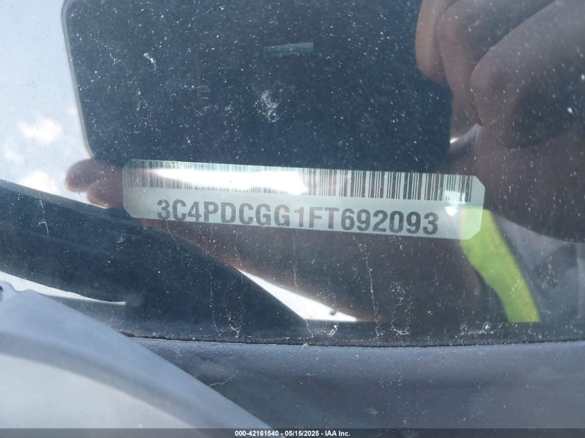 2015 Dodge Journey Crossroad VIN: 3C4PDCGG1FT692093 Lot: 42161540