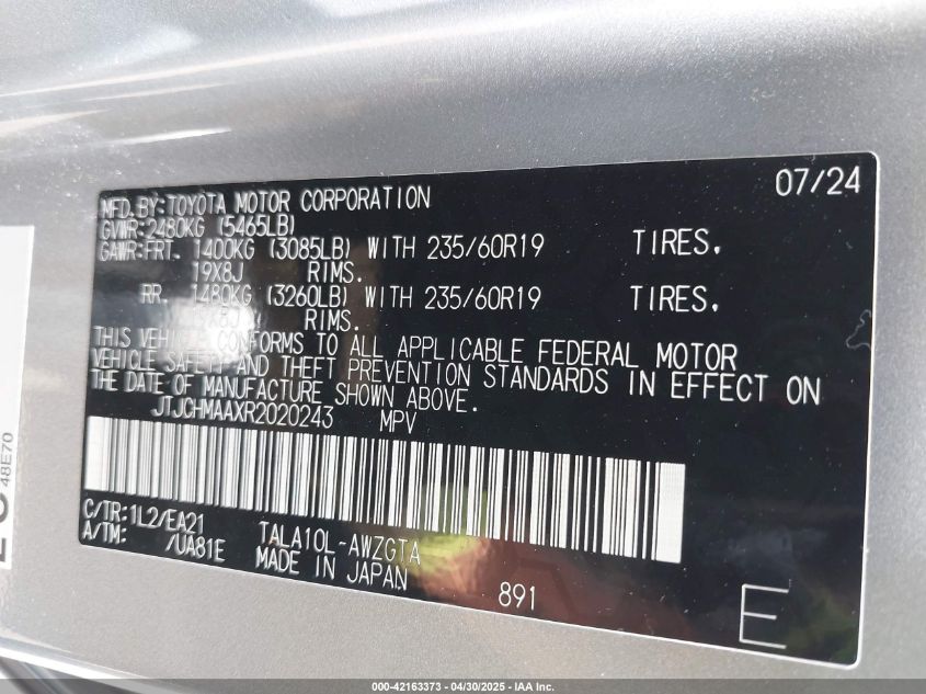 2024 Lexus RX 350 - JTJCHMAAXR2020243