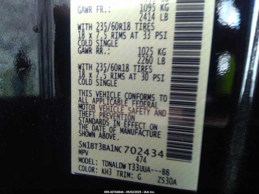 2022 NISSAN ROGUE SV FWD - 5N1BT3BA1NC702434