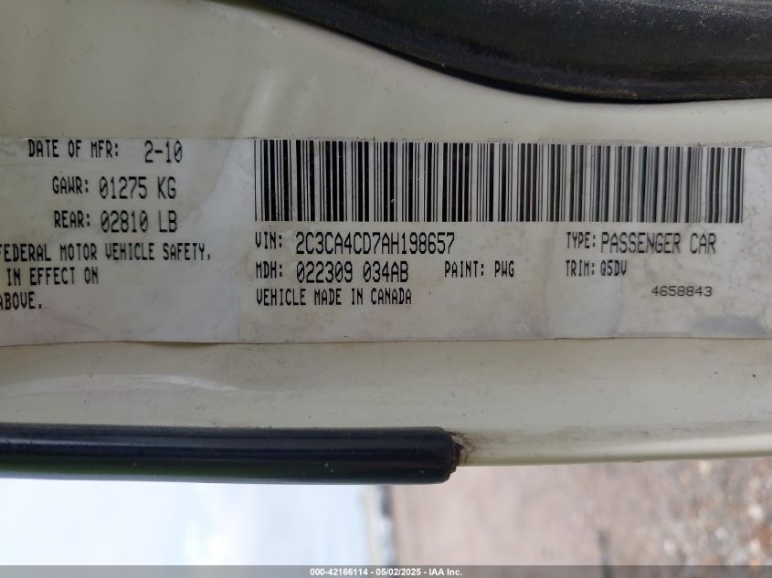 2010 Chrysler 300 Touring VIN: 2C3CA4CD7AH198657 Lot: 42166114