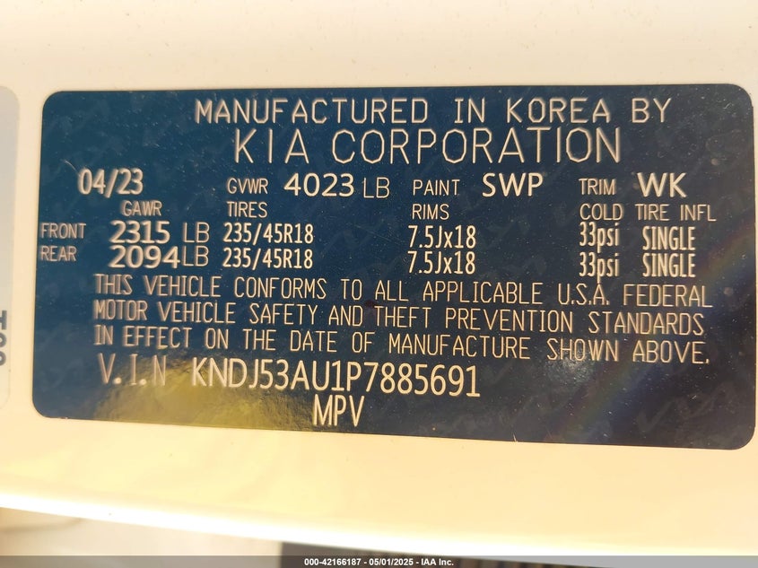 2023 KIA SOUL VIN: KNDJ53AU1P7885691