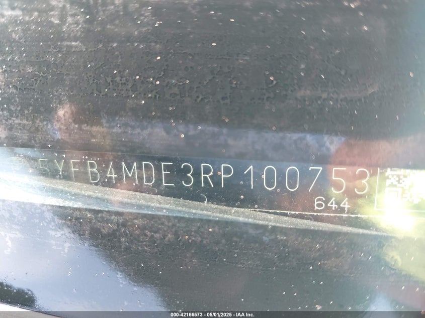 2024 TOYOTA COROLLA VIN: 5YFB4MDE3RP100753