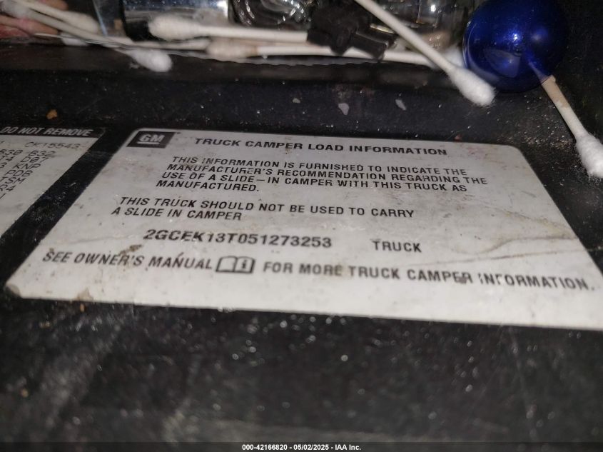 2005 Chevrolet Silverado 1500 Z71 VIN: 2GCEK13T051273253 Lot: 42166820