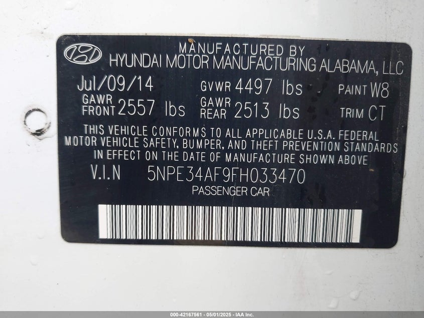 2015 HYUNDAI SONATA LIMITED - 5NPE34AF9FH033470