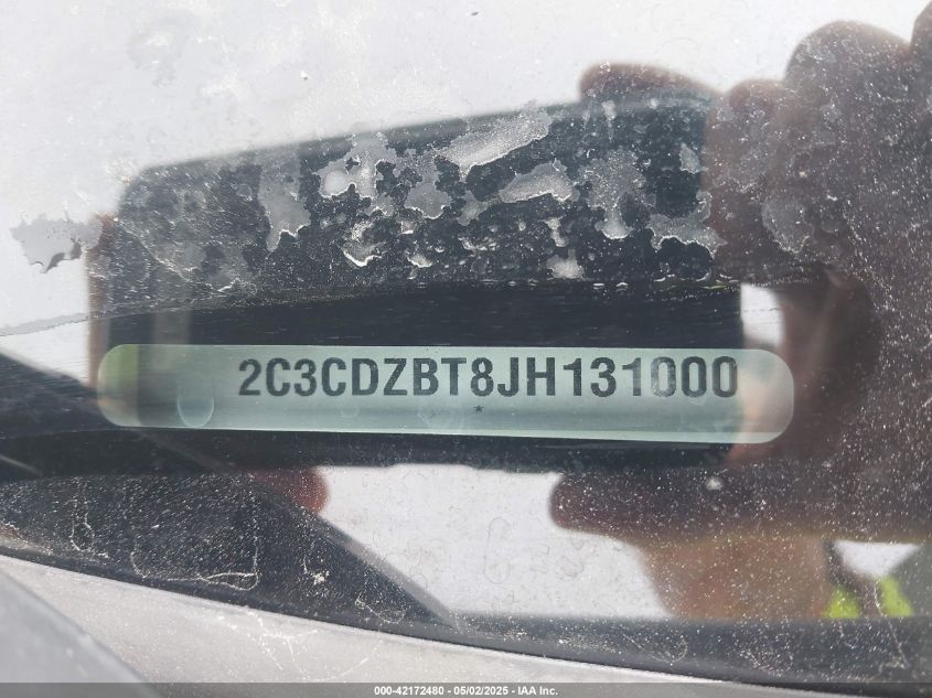 2018 Dodge Challenger R/T VIN: 2C3CDZBT8JH131000 Lot: 42172480