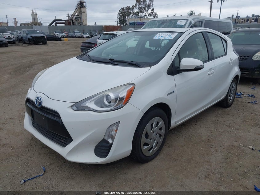 Vin: jtdkdtb36g1121951, lot: 42664701, toyota prius c two 20162