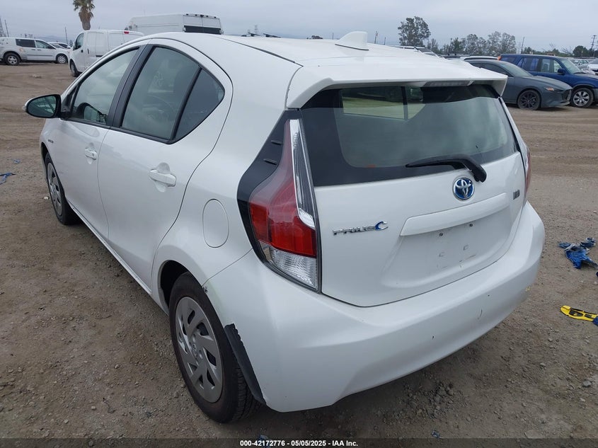Vin: jtdkdtb36g1121951, lot: 42664701, toyota prius c two 20163