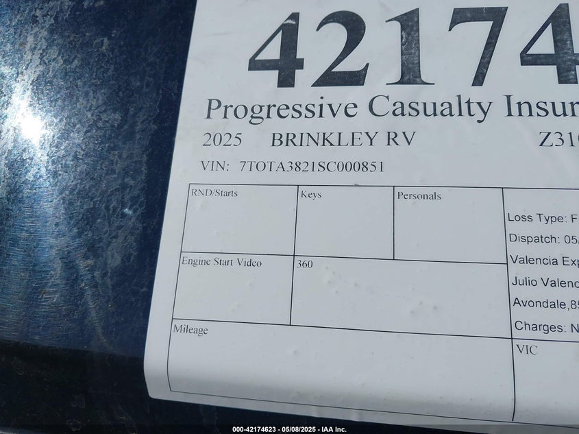 2025 BRINKLEY RV Z3100(VIN: 7TOTA3821SC000851