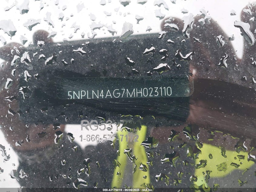 VIN 5NPLN4AG7MH023110 2021 HYUNDAI ELANTRA SEL