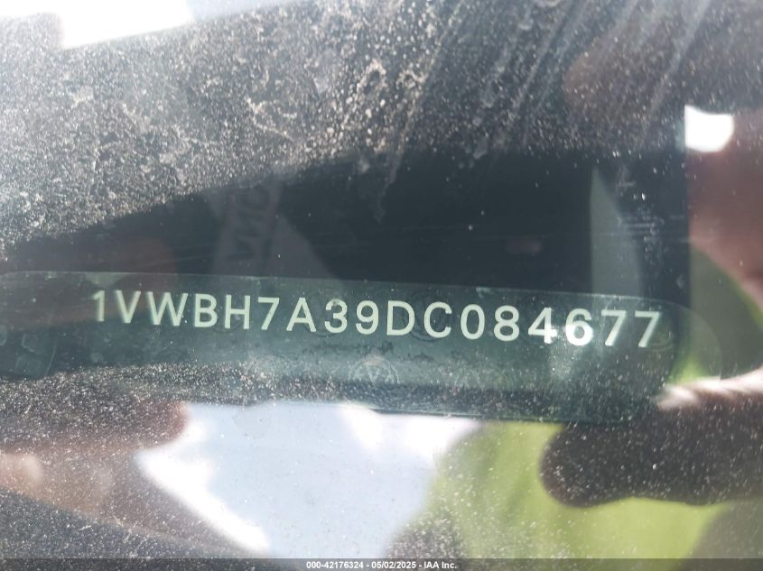 2013 Volkswagen Passat 2.5L Se VIN: 1VWBH7A39DC084677 Lot: 42176324