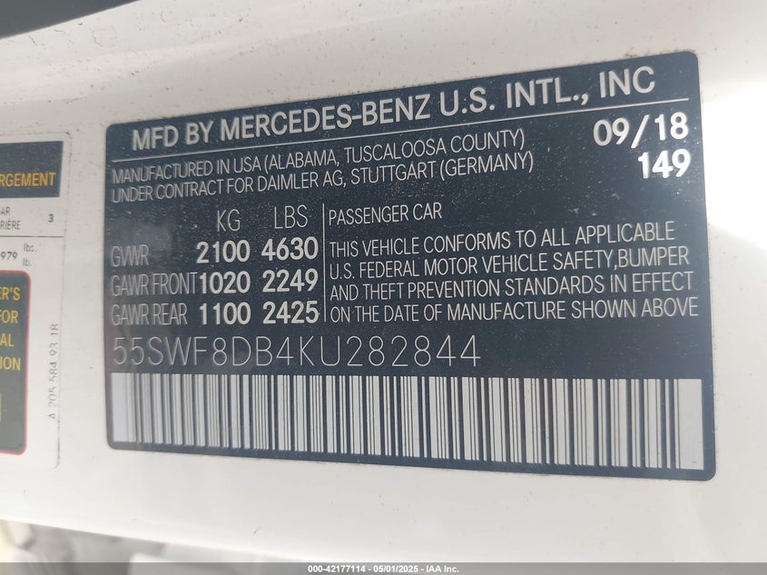 2019 MERCEDES-BENZ C 300 - 55SWF8DB4KU282844