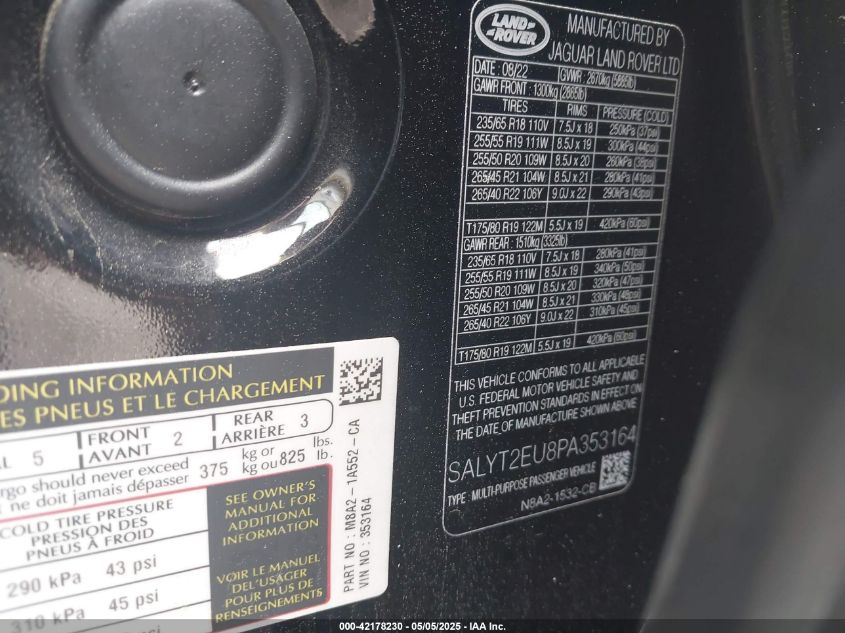 2023 Land Rover Range Rover Velar - SALYT2EU8PA353164