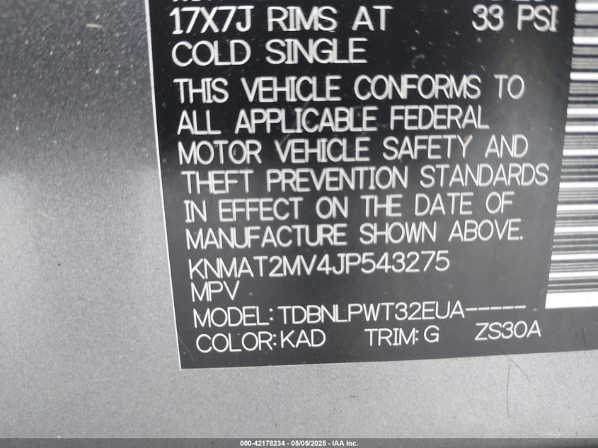 2018 NISSAN ROGUE S - KNMAT2MV4JP543275