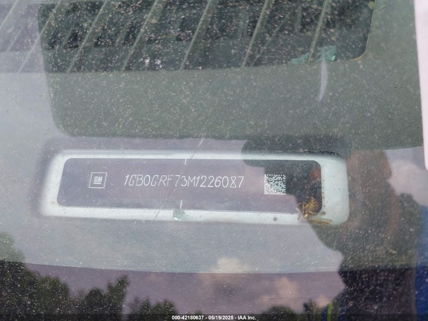 2021 Chevrolet Express Cutaway Work Van VIN: 1GB0GRF73M1226087 Lot: 42180637