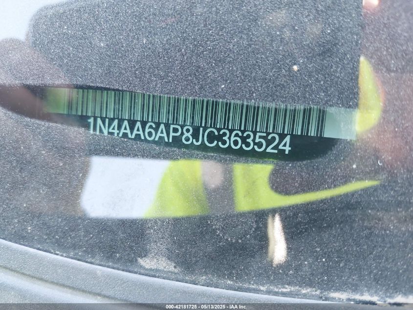 2018 Nissan Maxima 3.5 Sv VIN: 1N4AA6AP8JC363524 Lot: 42181725