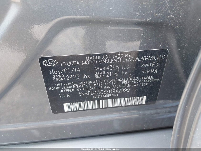 2014 HYUNDAI SONATA GLS - 5NPEB4AC8EH942999