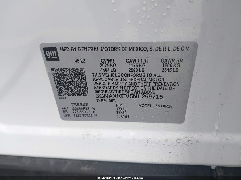 2022 CHEVROLET EQUINOX FWD LT - 3GNAXKEV5NL259715