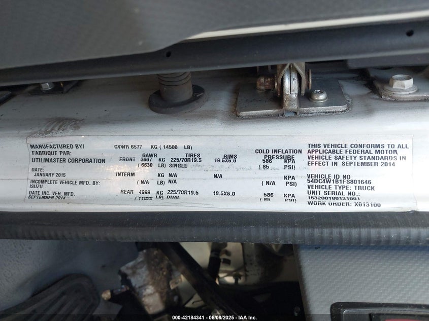54DC4W1B1FS801646 2015 ISUZU  photo no. 8