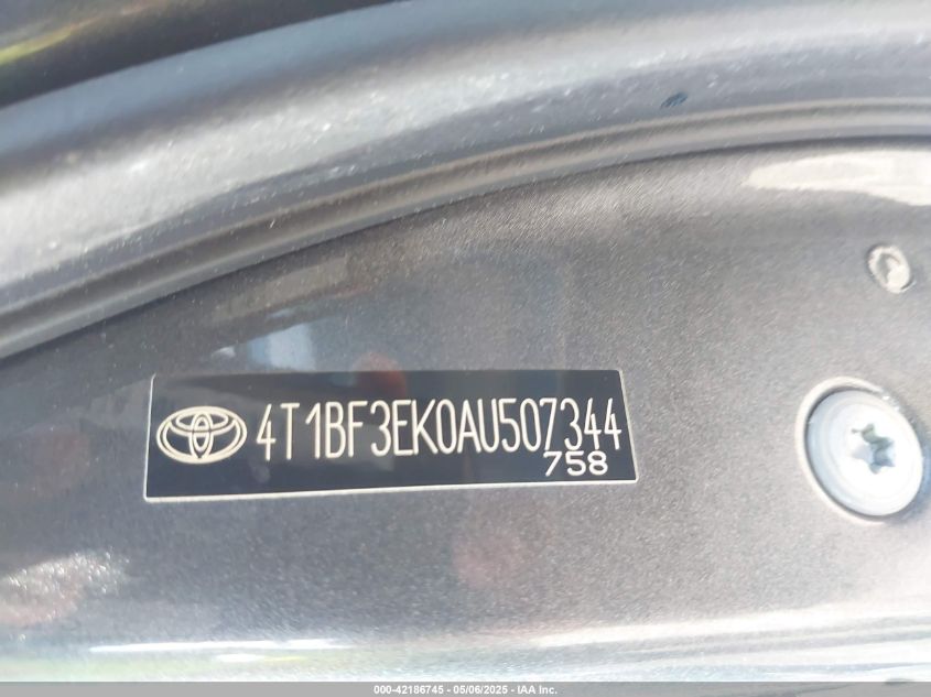 2010 Toyota Camry VIN: 4T1BF3EK0A2507344 Lot: 42186745