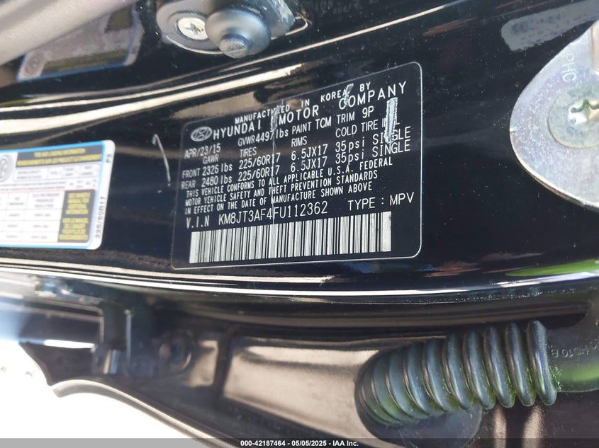 2015 HYUNDAI TUCSON GLS - KM8JT3AF4FU112362