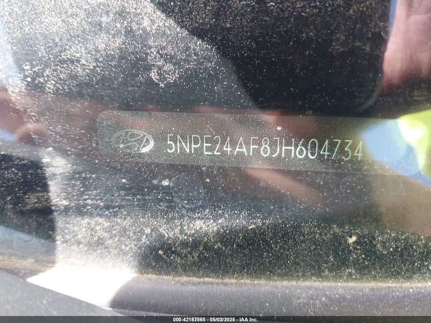 VIN 5NPE24AF8JH604734 2018 HYUNDAI SONATA SE