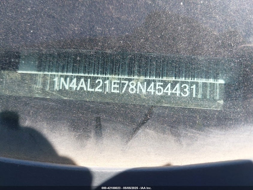2008 NISSAN ALTIMA VIN: 1N4AL21E78N454431