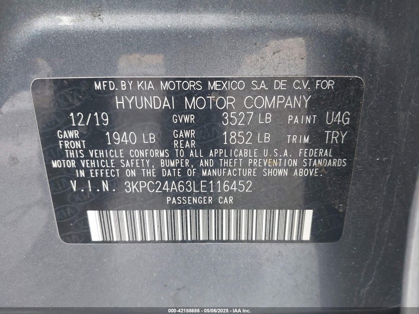 2020 HYUNDAI ACCENT SE - 3KPC24A63LE116452