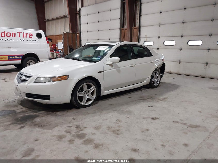 2004 Acura Tl white sedan gasoline 19UUA66284A032528 photo #3