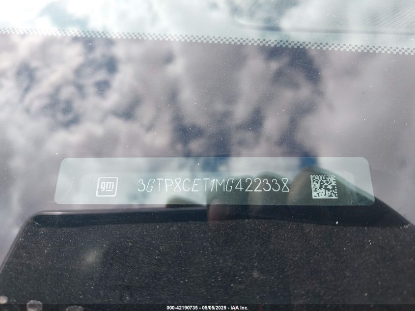 2021 GMC Sierra 1500 2Wd Short Box Elevation VIN: 3GTP8CET1MG422338 Lot: 42190735