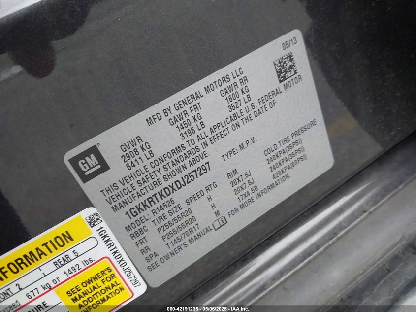 2013 GMC ACADIA DENALI - 1GKKRTKDXDJ257297