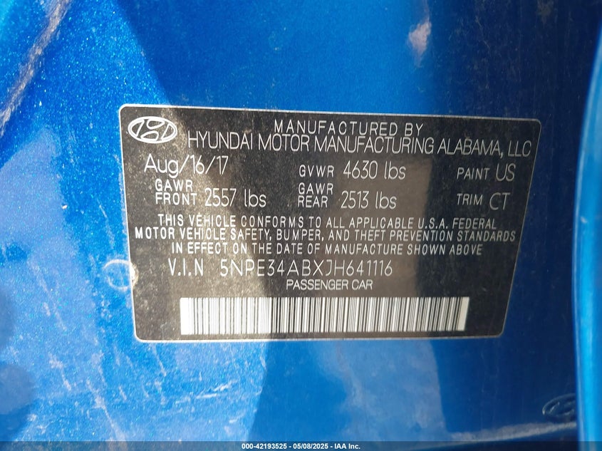 2018 HYUNDAI SONATA SPORT 2.0T - 5NPE34ABXJH641116