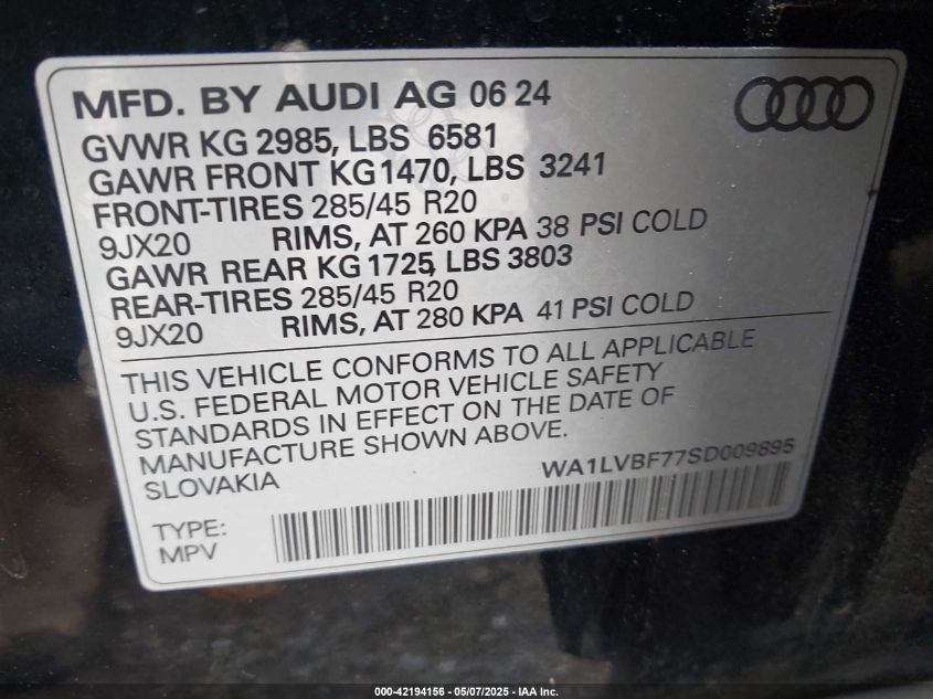 2025 Audi Q7 - WA1LVBF77SD009895