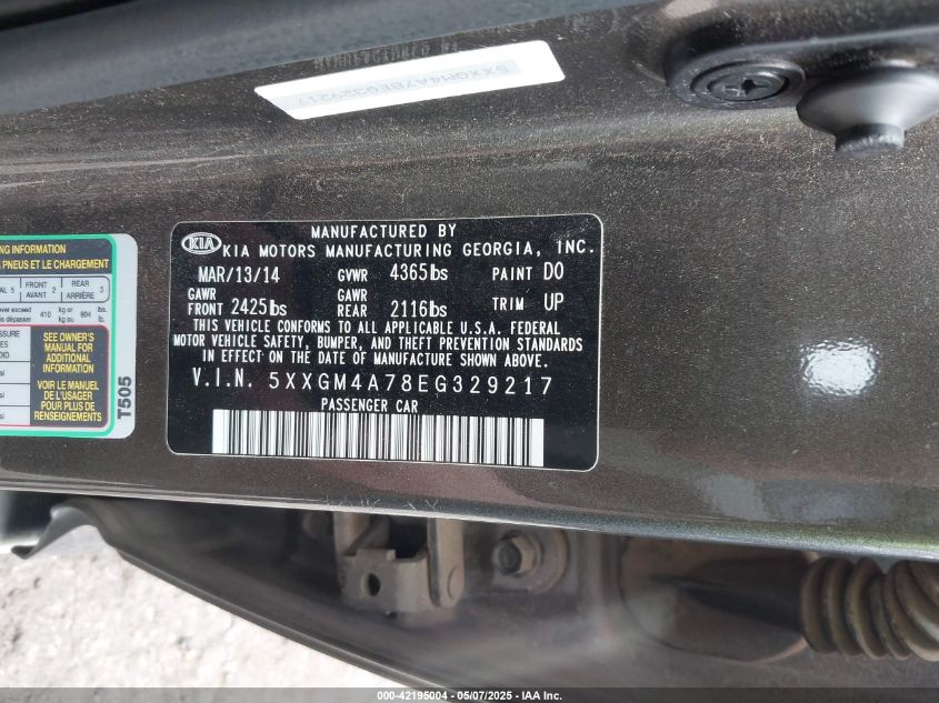 2014 KIA OPTIMA LX - 5XXGM4A78EG329217