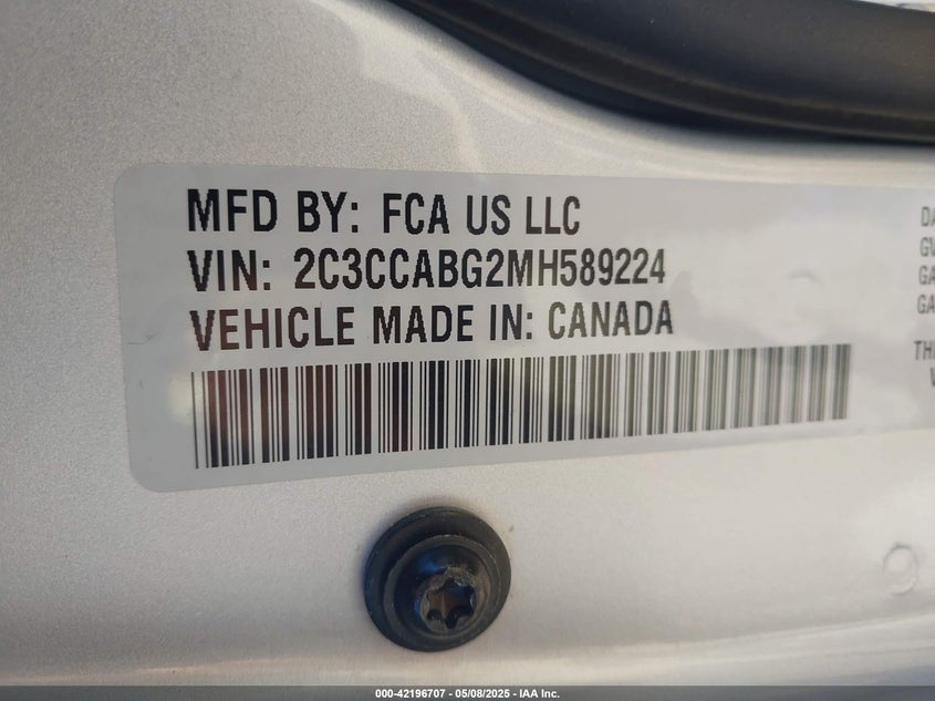2021 CHRYSLER 300 VIN: 2C3CCABG2MH589224