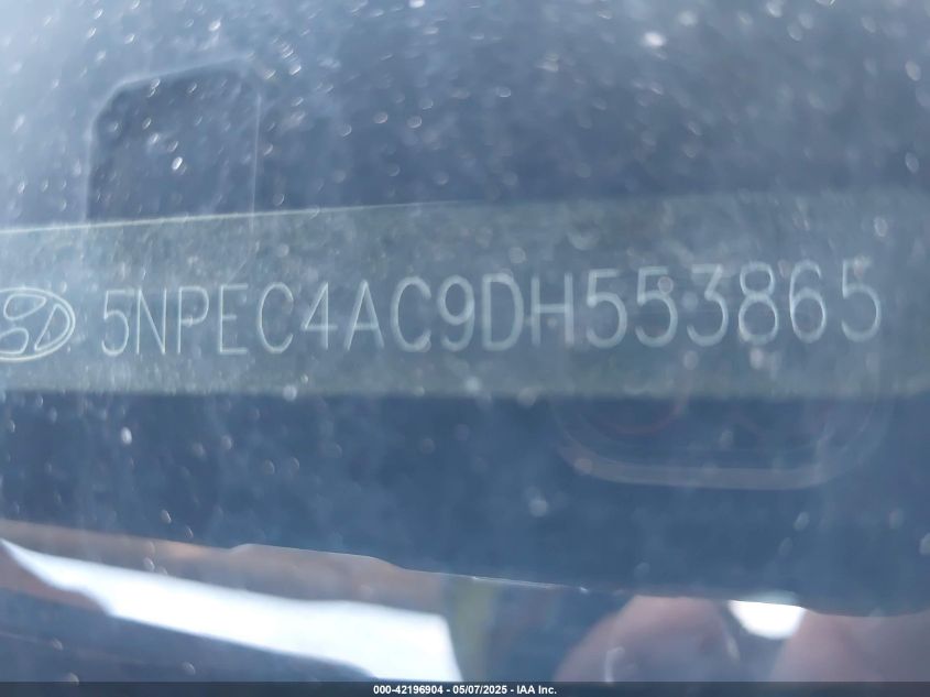 2013 Hyundai Sonata Limited VIN: 5NPEC4AC9DH553865 Lot: 42196904