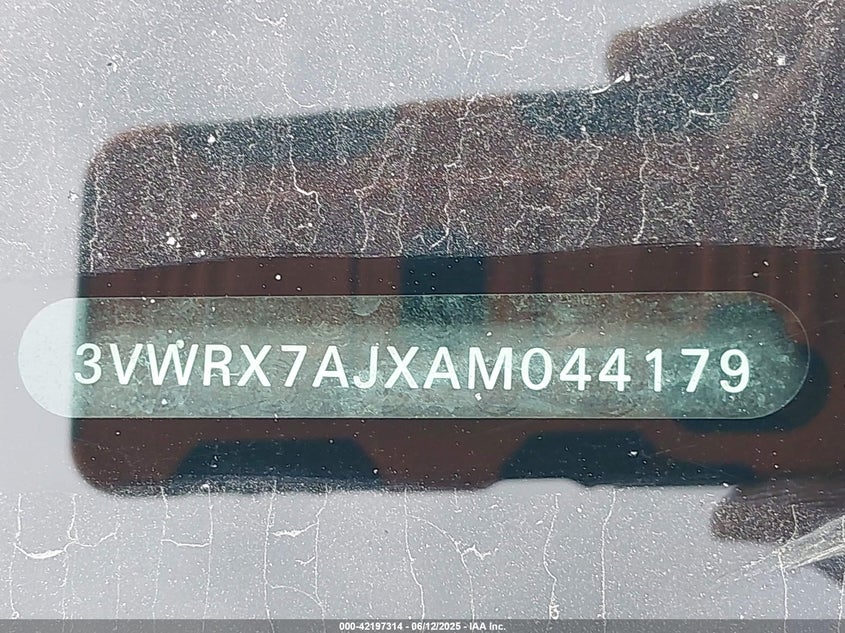 2010 Volkswagen Jetta Se VIN: 3VWRX7AJXAM044179 Lot: 42197314