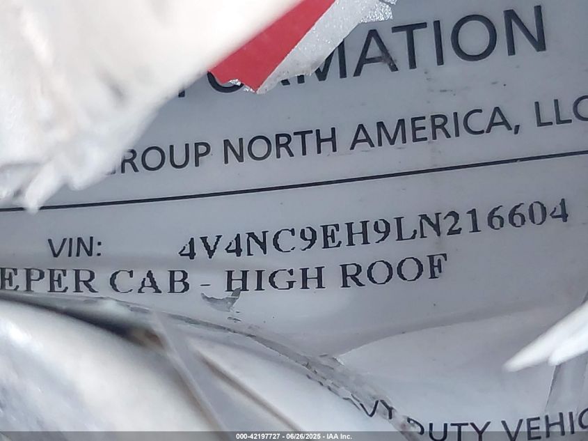 2020 Volvo Vnl VIN: 4V4NC9EH9LN216604 Lot: 42197727