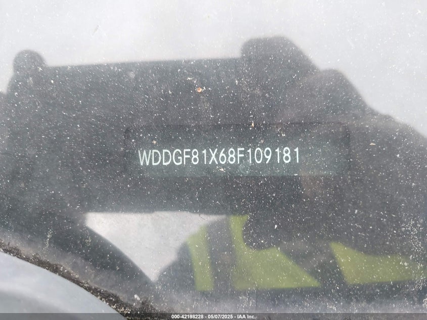 2008 MERCEDES-BENZ C 300 VIN: WDDGF81X68F109181