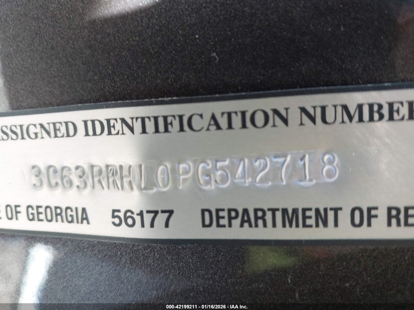 2023 Ram 3500 Big Horn 4X4 8' Box VIN: 3C63RRHL0PG542718 Lot: 42199211