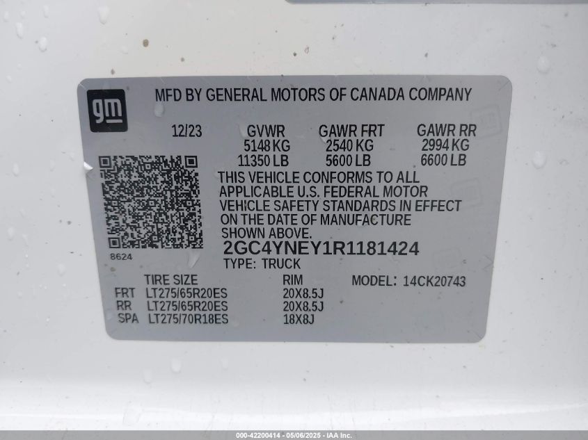 2024 Chevrolet Silverado 2500 - 2GC4YNEY1R1181424