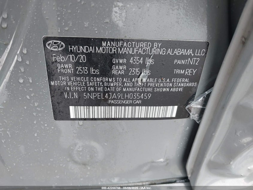 2020 HYUNDAI SONATA SEL - 5NPEL4JA9LH035459