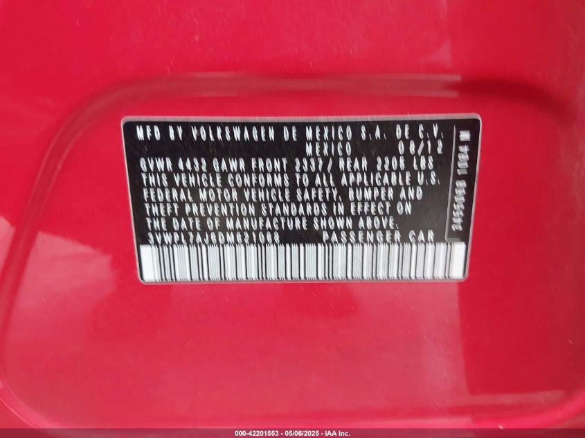 2013 Volkswagen Jetta Sportwagen 2.0L Tdi VIN: 3VWPL7AJ6DM621068 Lot: 42201553