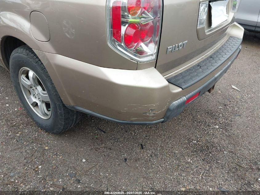 2006 Honda Pilot Ex-L VIN: 5FNYF18506B010075 Lot: 42202025